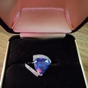 5 carat lab created Tanzaite Ring